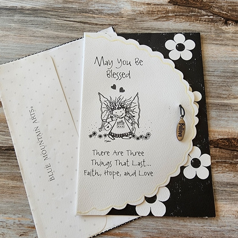 Blue Mountain Arts Marci Greeting Card May You Be Blessed Believe Charm Envelope